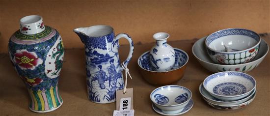 Chinese and Japanese ceramic vases and bowls(-)